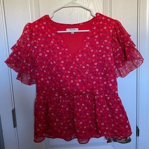 Madewell Floral Peplum Top